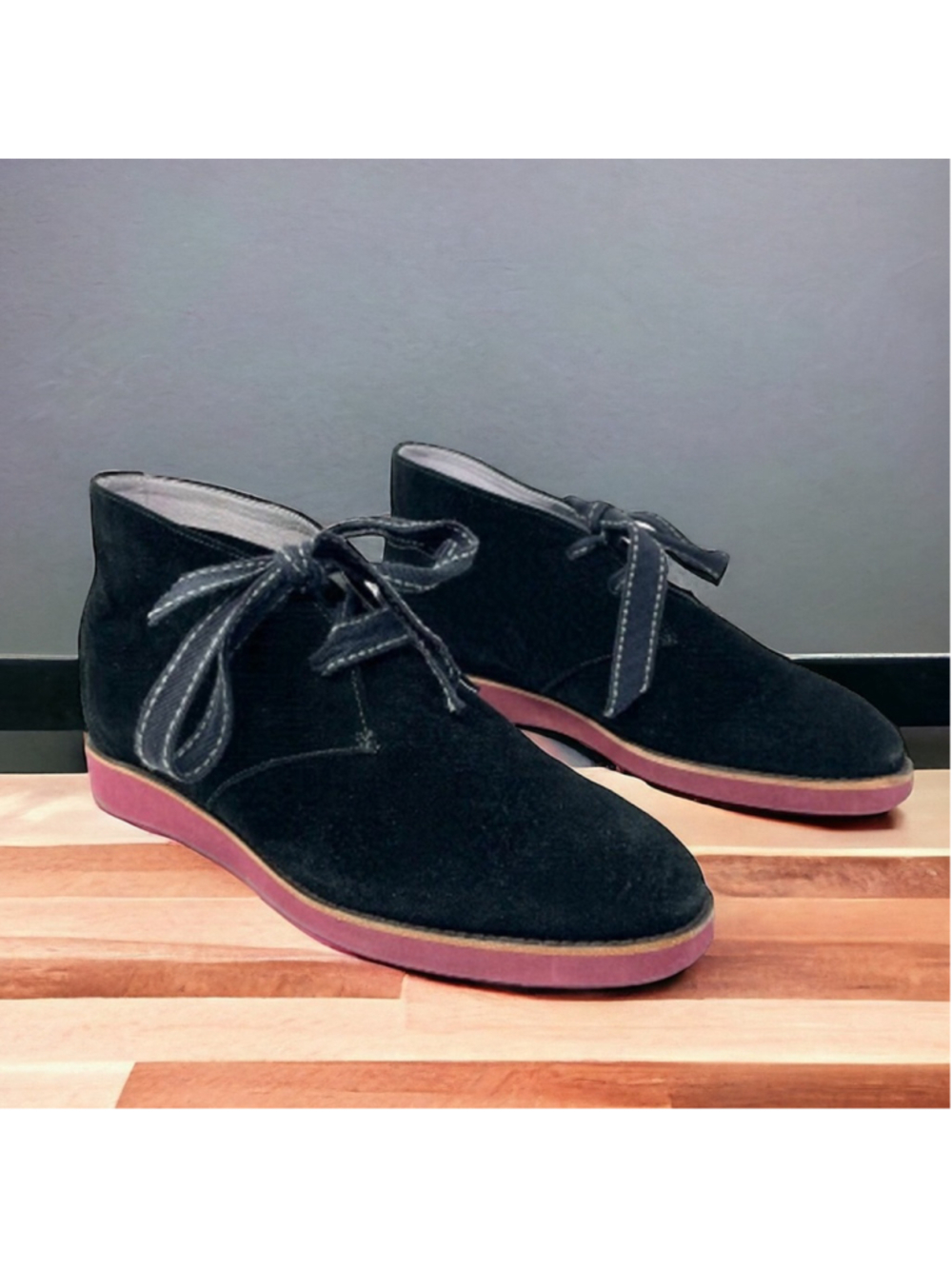 JOHNSTON & Murphy Black Suede Desert Chukka Lace Up Flex System Boots Size 7
